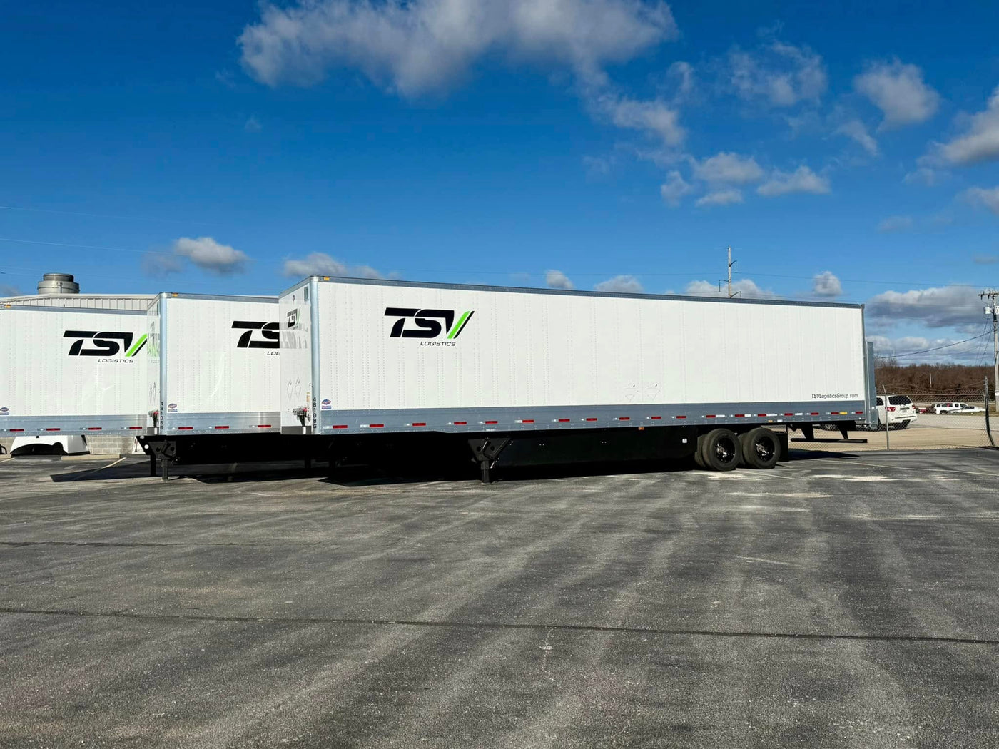 TSV Logistics branded dry van trailers